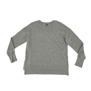 Sweaty Betty Gray Long Sleeve Crew Sweatshirt Top Split side Small